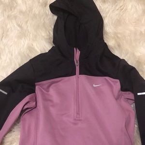 Nike dri-fit running hoodie pink & dark purple